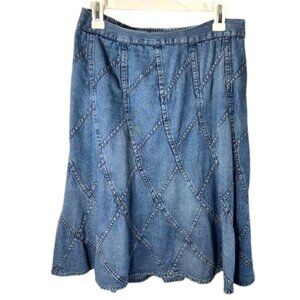 Studio West Denim Women’s Skirt with Back Elastic Waist Size Medium